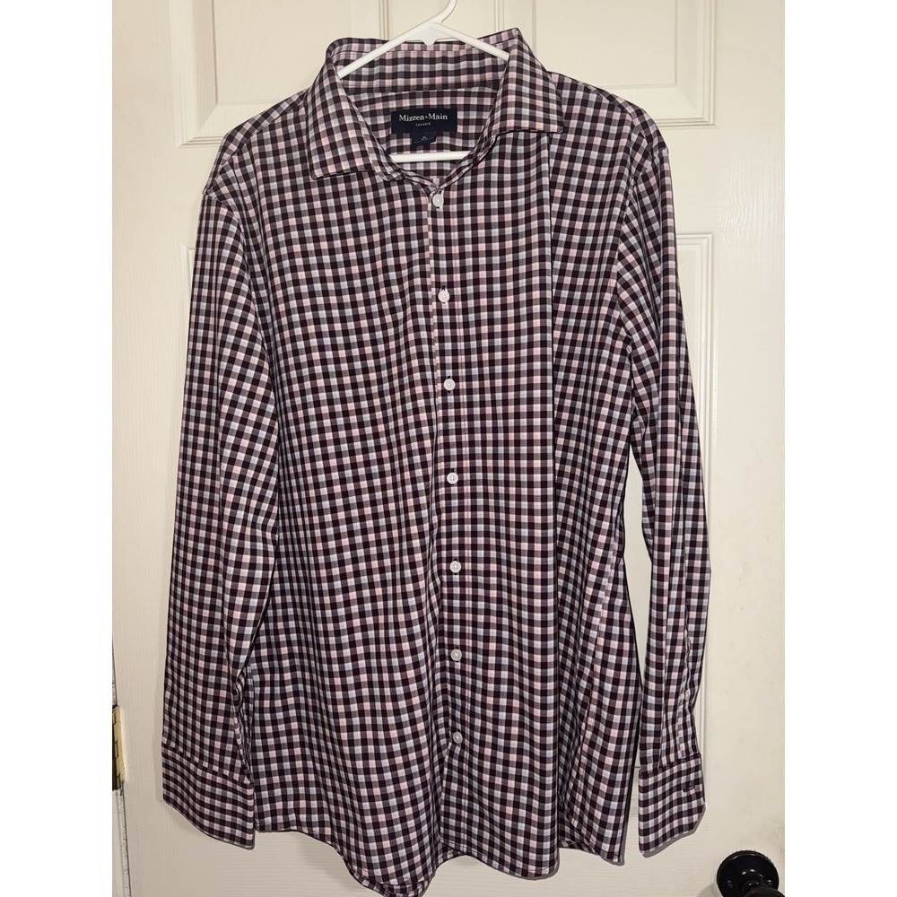 Mizzen Main Shirt Mens Xl Trim Fit Check Leeward Button Up